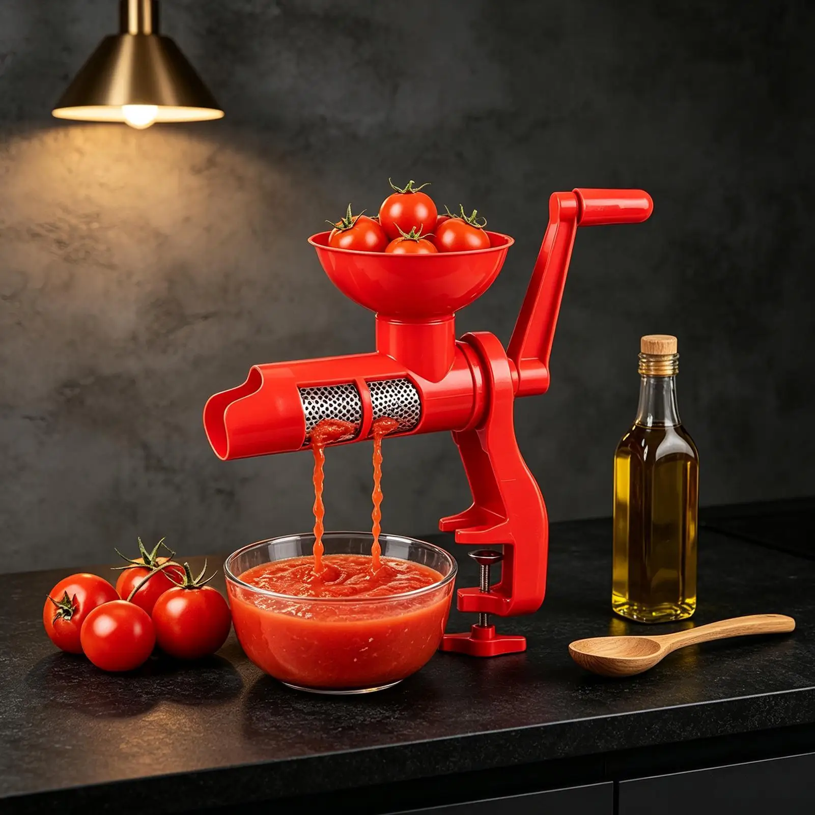 Tomato Mill Hand Crank Processor Tool with Filter Tomato Sauce Maker for Purees Juices Jams Fruits Vegetables Kitchen Dining