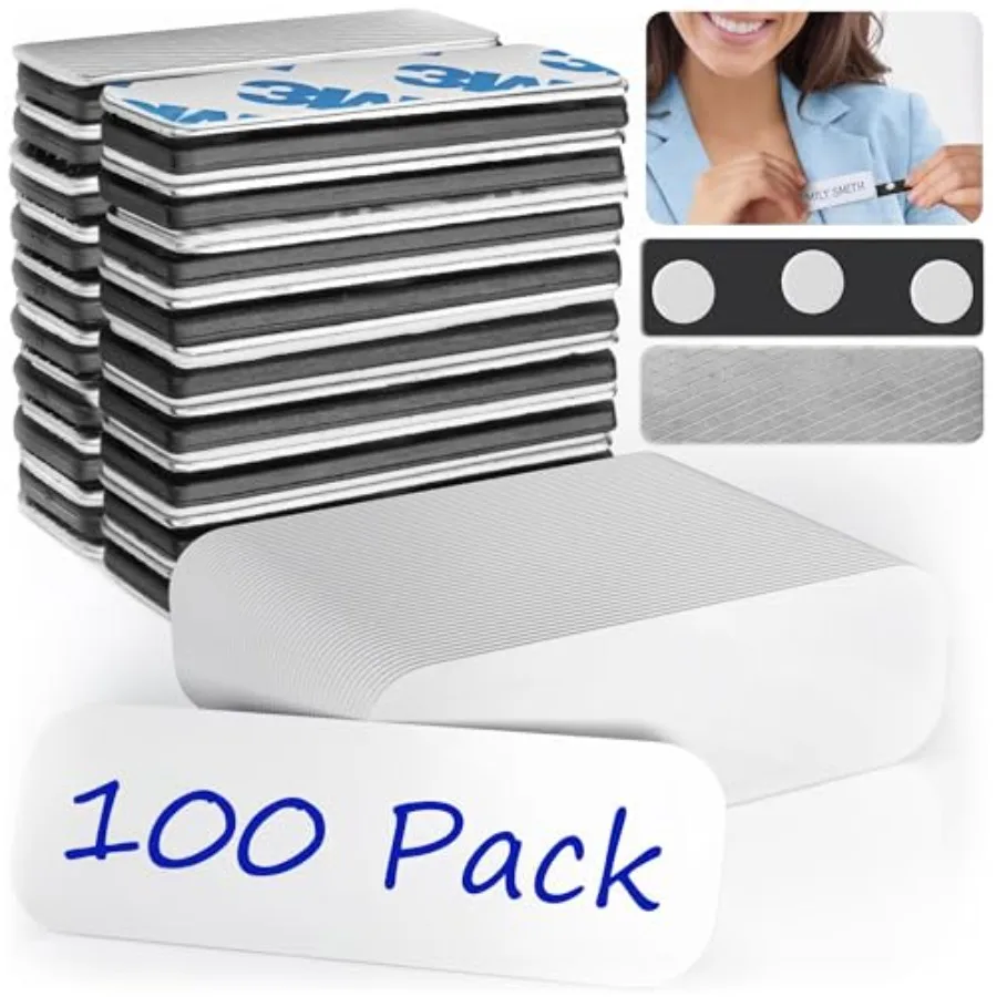 

Пустые бейджи с мощной магнитной застежкой - 1x3 дюйма, набор из 2 шт. - Держатели для ID-карт с неодимовыми магнитами премиум-класса - Настраиваемые и многоразовые