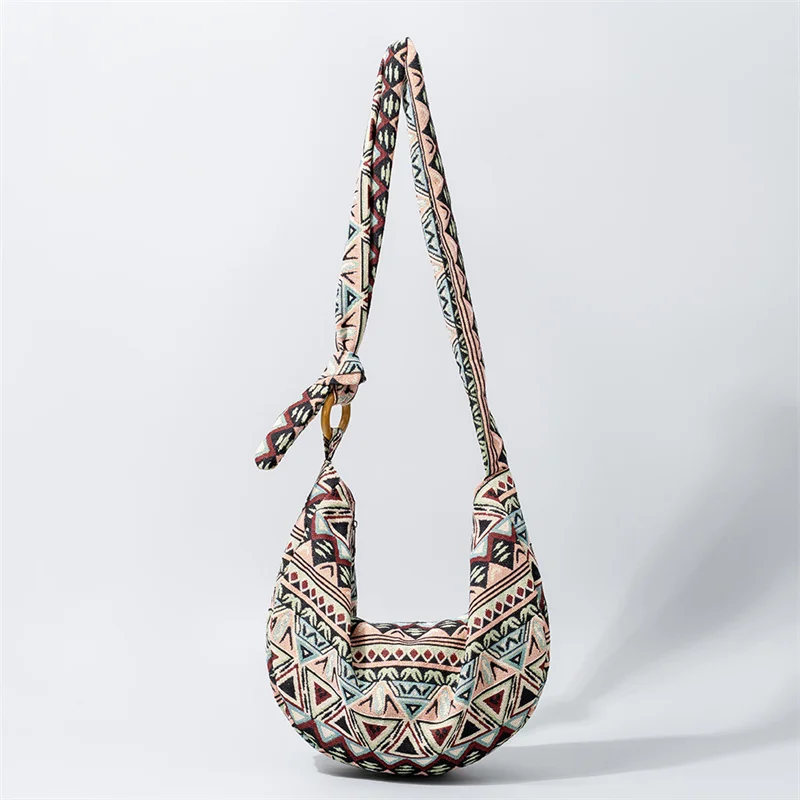 TOPHIGH Vintage Handbag Hippie Soft Hobo Slouchy Side Bag Fabric Tribal Aztec Ibiza Gypsy Bohemian Boho Streetwear Shoulder Bag