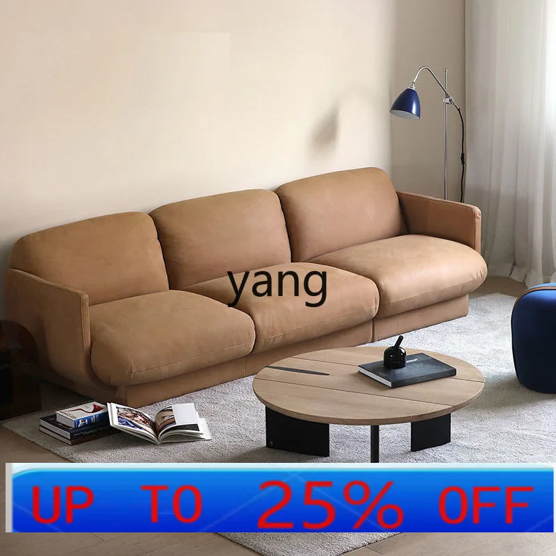 

LHH simple leather art sofa antique split leather sofa in the living room