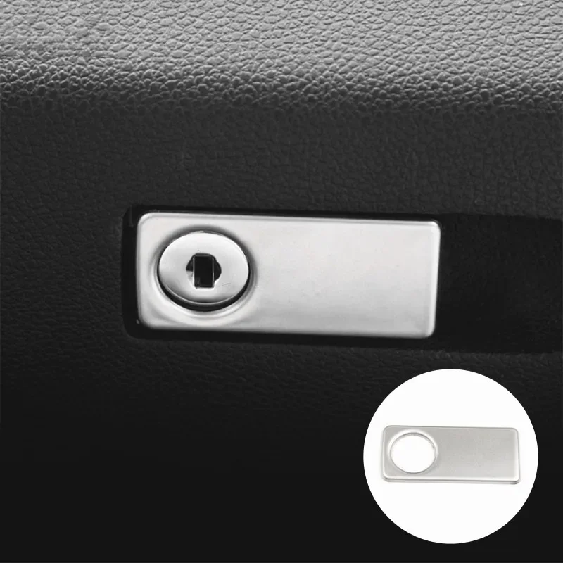 Stainless Steel Co-pilot Glove Box Sequin Decoration Cover Trim Interior For Mercedes Benz W212 W204 X204 W218 GLK CLS C E Class