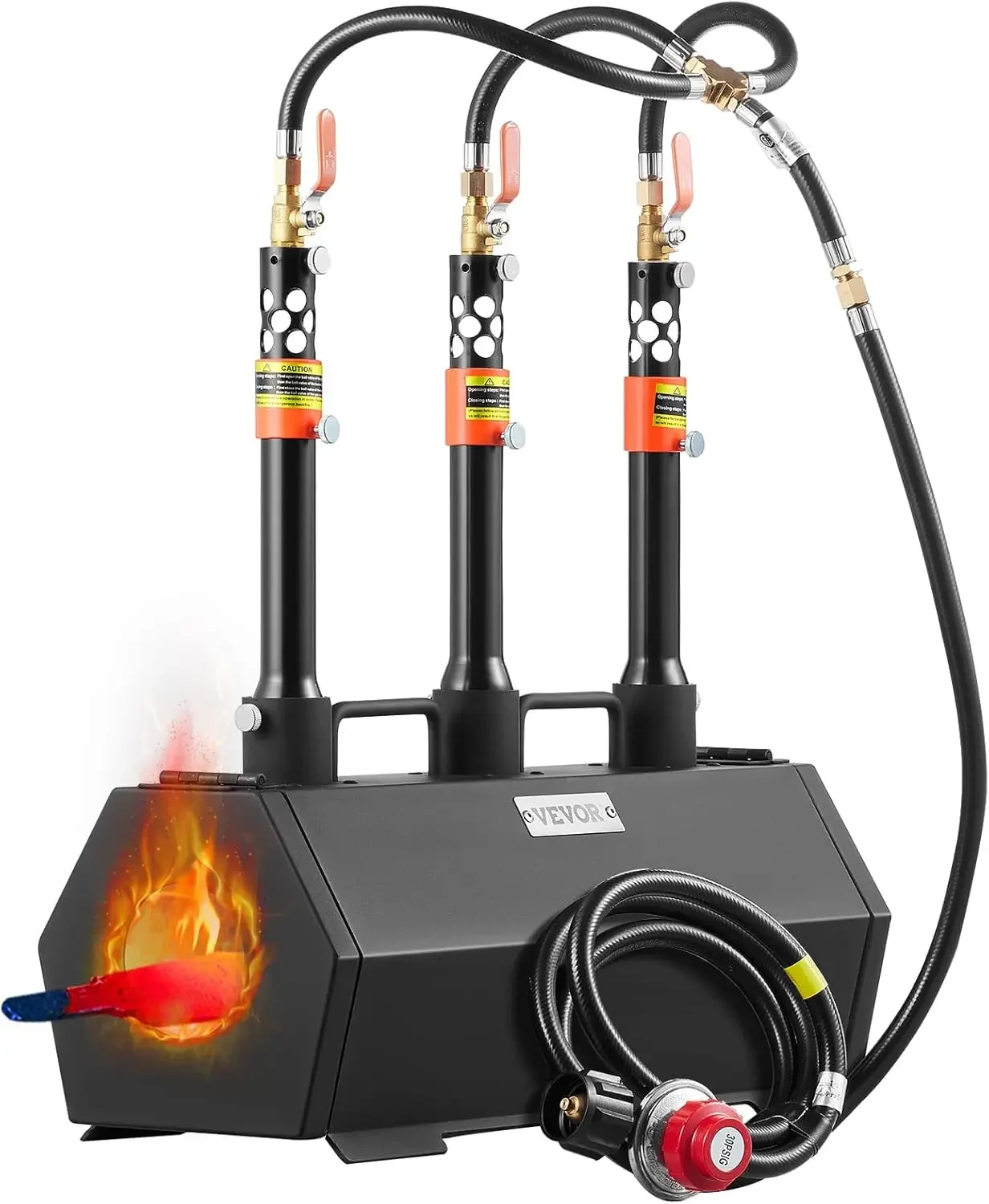 

Portable Propane Forge, 3 Burner Farrier Forge, 2600℉ Tool and Knife Making Blacksmithing Gas Forge for Metal Forging