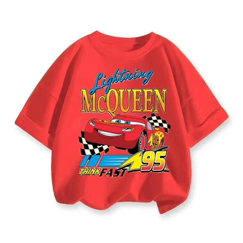 الأطفال تي شيرت نمط تي شيرت البرق ماكوين سيارة 95 الهيب هوب تي شيرت ريترو Harajuku الشارع القطن الصيف تي شيرت كامل #6