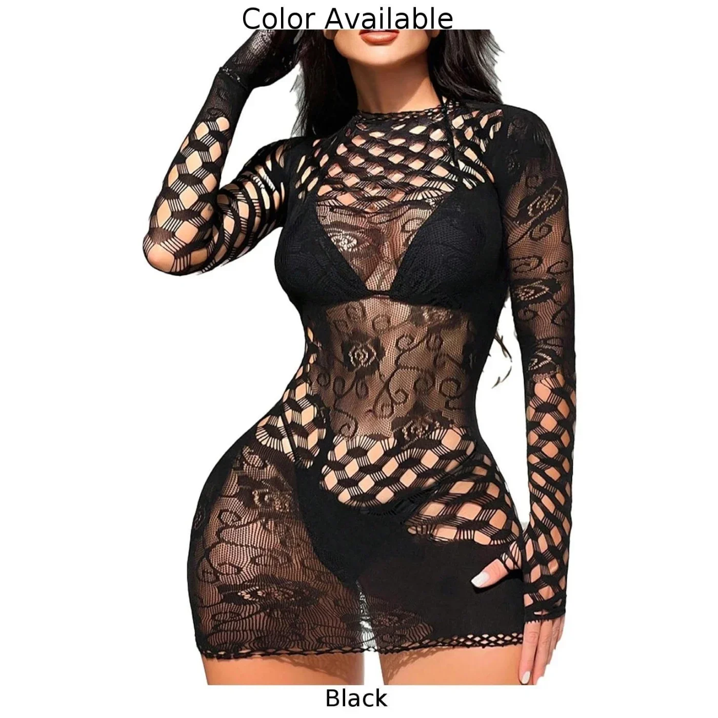 Новый женский сексуальный сетчатый комбинезон с вырезами и короткими рукавами