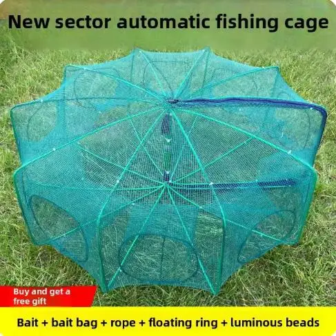 Piège à crevettes, filet de pêche, filet à crevettes, piège à poisson bouffant, piège à loquets, piège à crabe, piège à anguilles, panier de pêche pliable renforcé