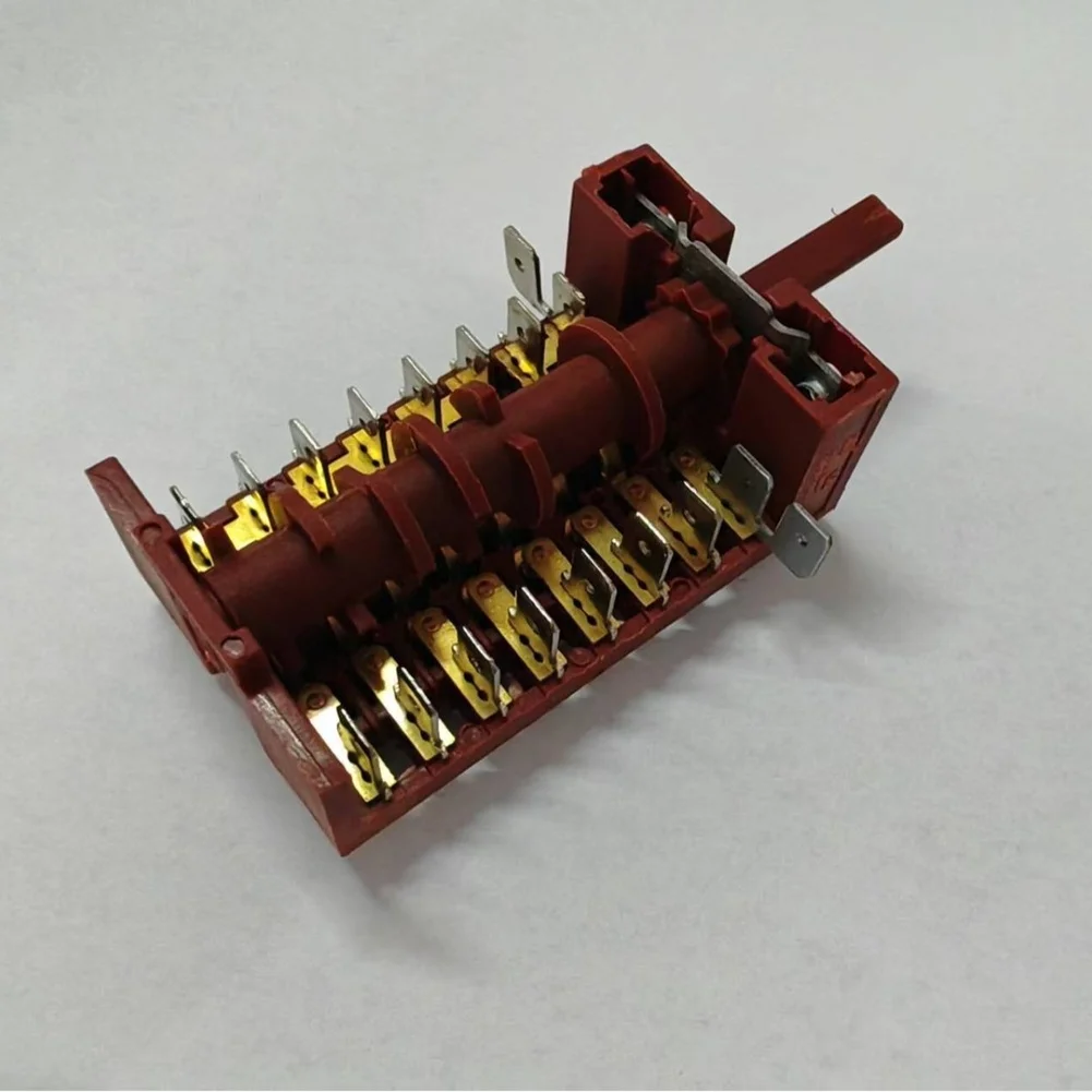 Red Plastic 8 Position Rotary Gear Switch 250V 16A Selector for Electrical Control Panels and Automation Setups