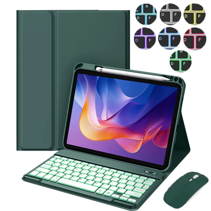 

Case with Keyboard for Redmi Pad 2 Backlit Keyboard for Xiaomi Redmi Pad 2 2025 11 inch Stand Tablet Case with Pencil Slot Funda