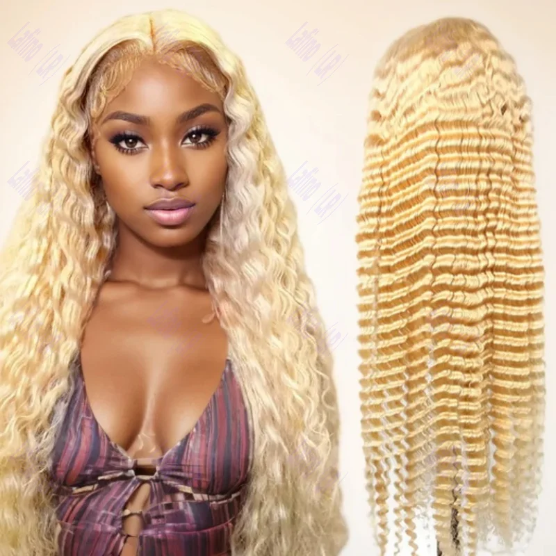 

Curly Wigs Blonde 613 HD Transparent Deep Wave 13x6 Lace Frontal Human Hair Wigs Remy Water Wave 13x4 Lace Front Wig For Women