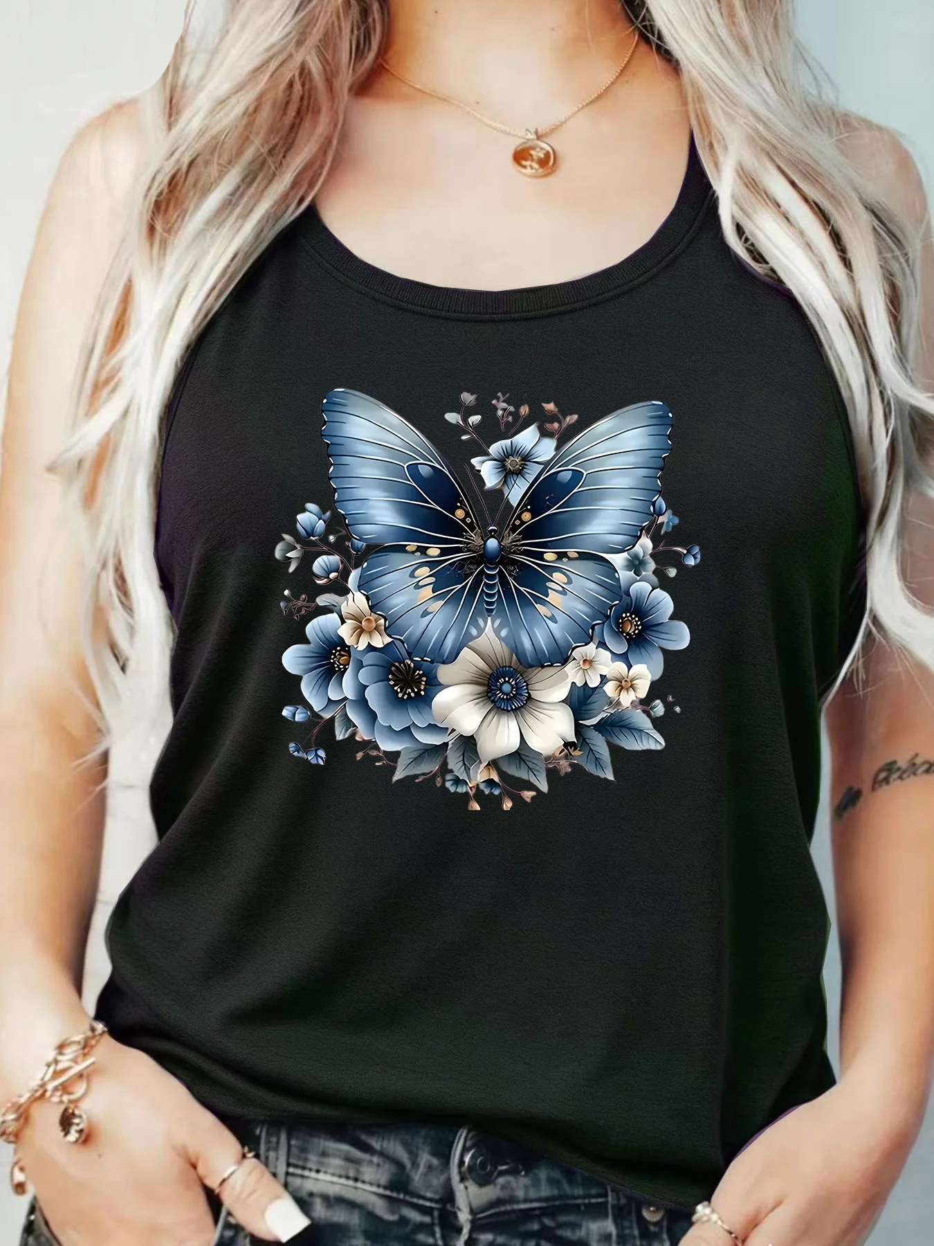 

Женская футболка свободного кроя с принтом и карманом, с круглым вырезом и ребристым воротником, размеры 1-8XL, большие размеры, удобная повседневная модель