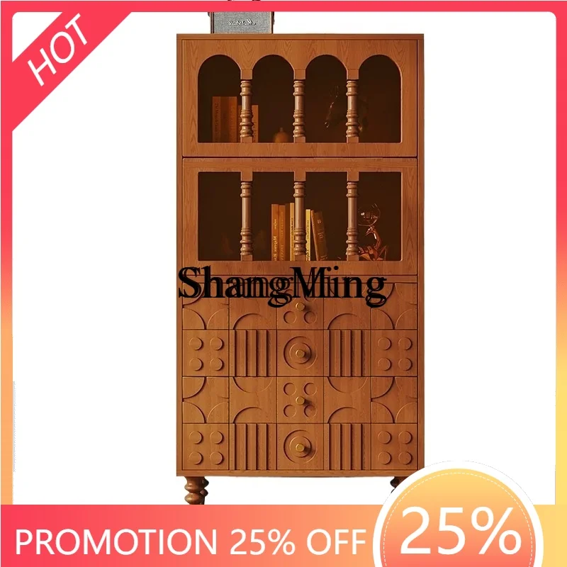 

Комод в средневековом стиле ретро для небольшой квартиры, из массива дерева, комбинация тумбы и буфета для хранения вина, декор для дома