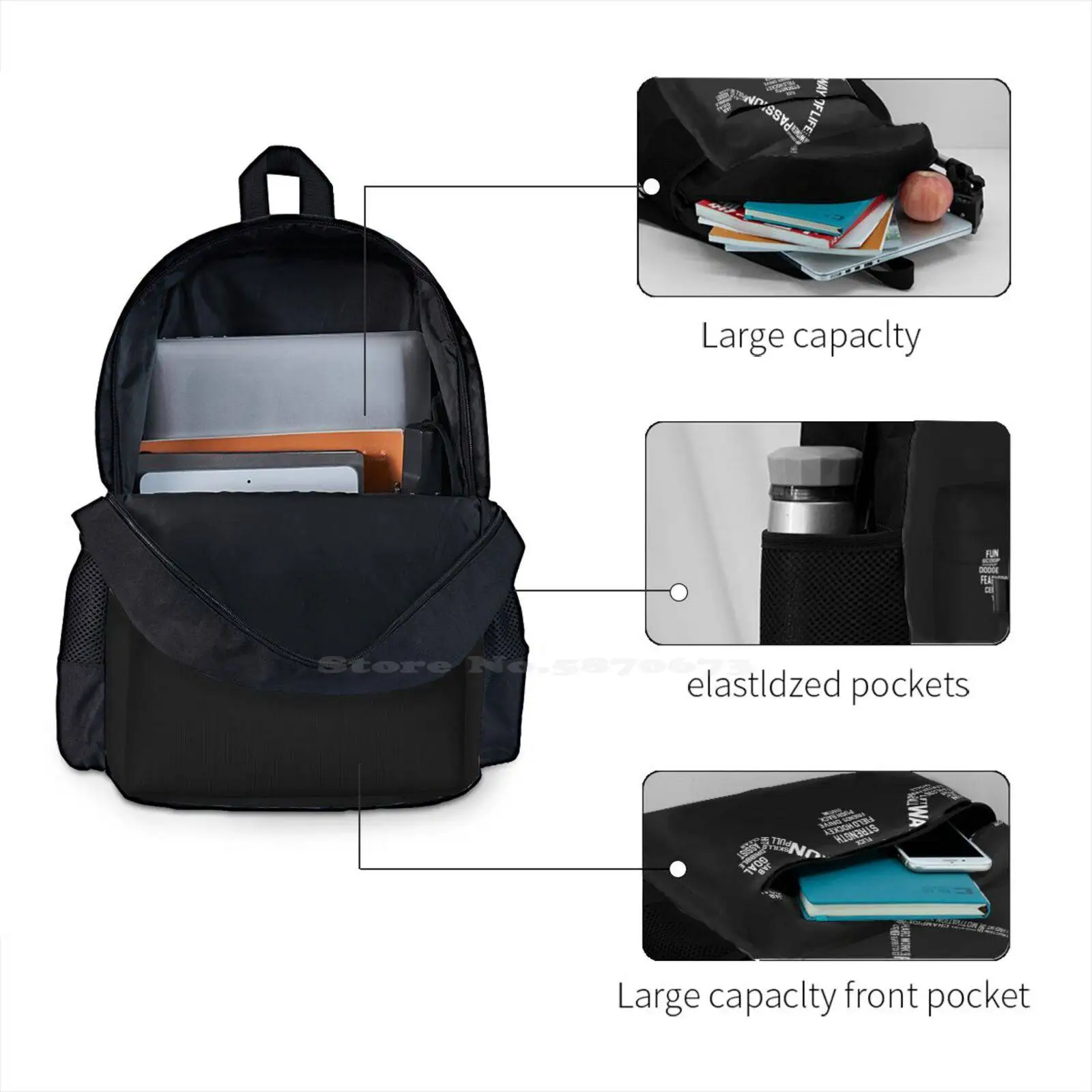 Field Hockey Words Hot Sale Schoolbag Backpack Fashion Bags Field Hockey Words Play Game