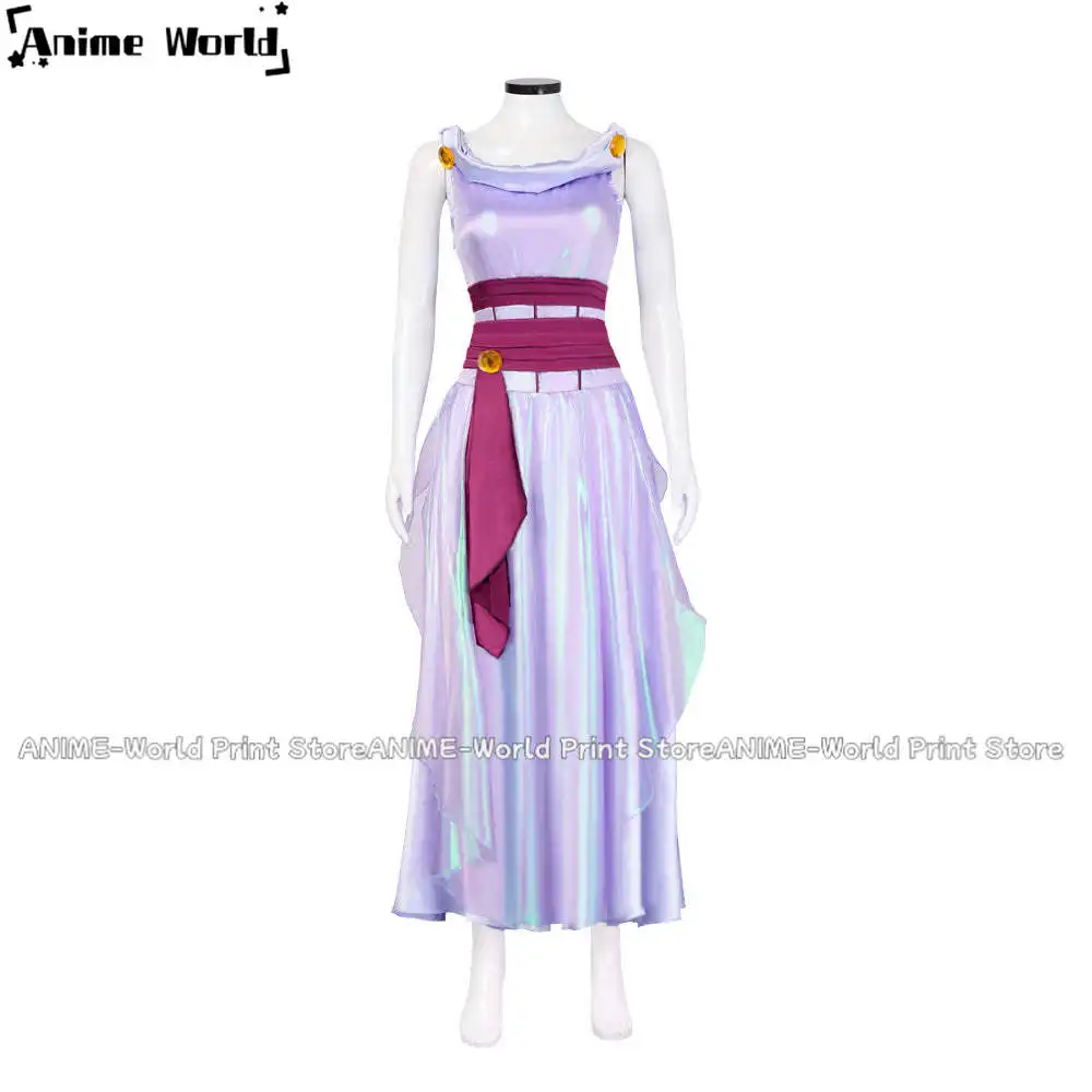 Movie Megara Meg Princess Clothes Cosplay Costume Women Purple Dress Uniform Halloween Carnival Party Outfit