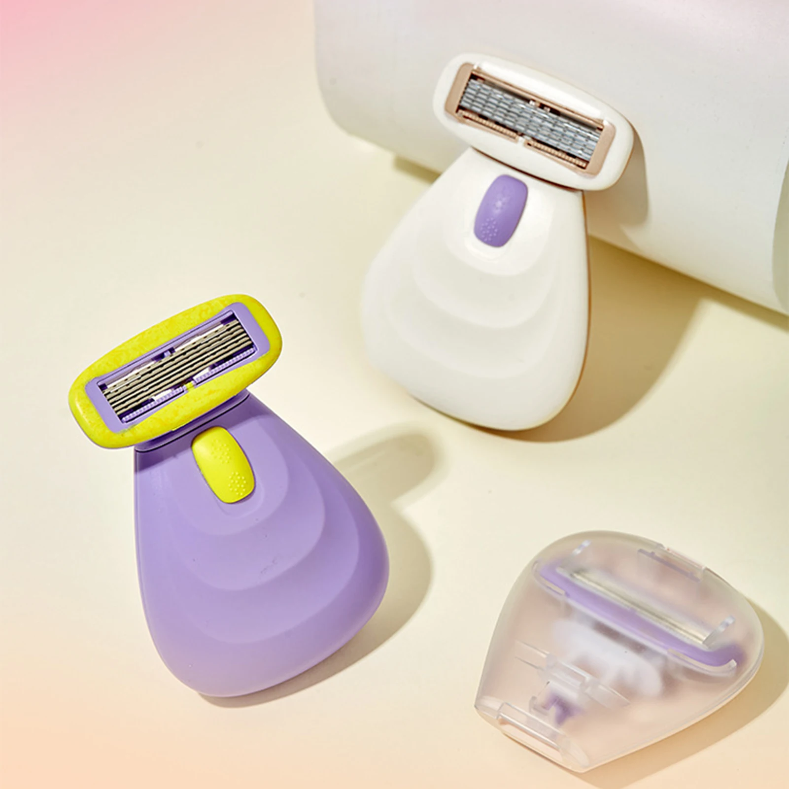 Portable Women's Safety 6-Blades Shaving Razor Female Body Face Bikini Underarm Hair Removal Manual Shaver Tool With Travel Box