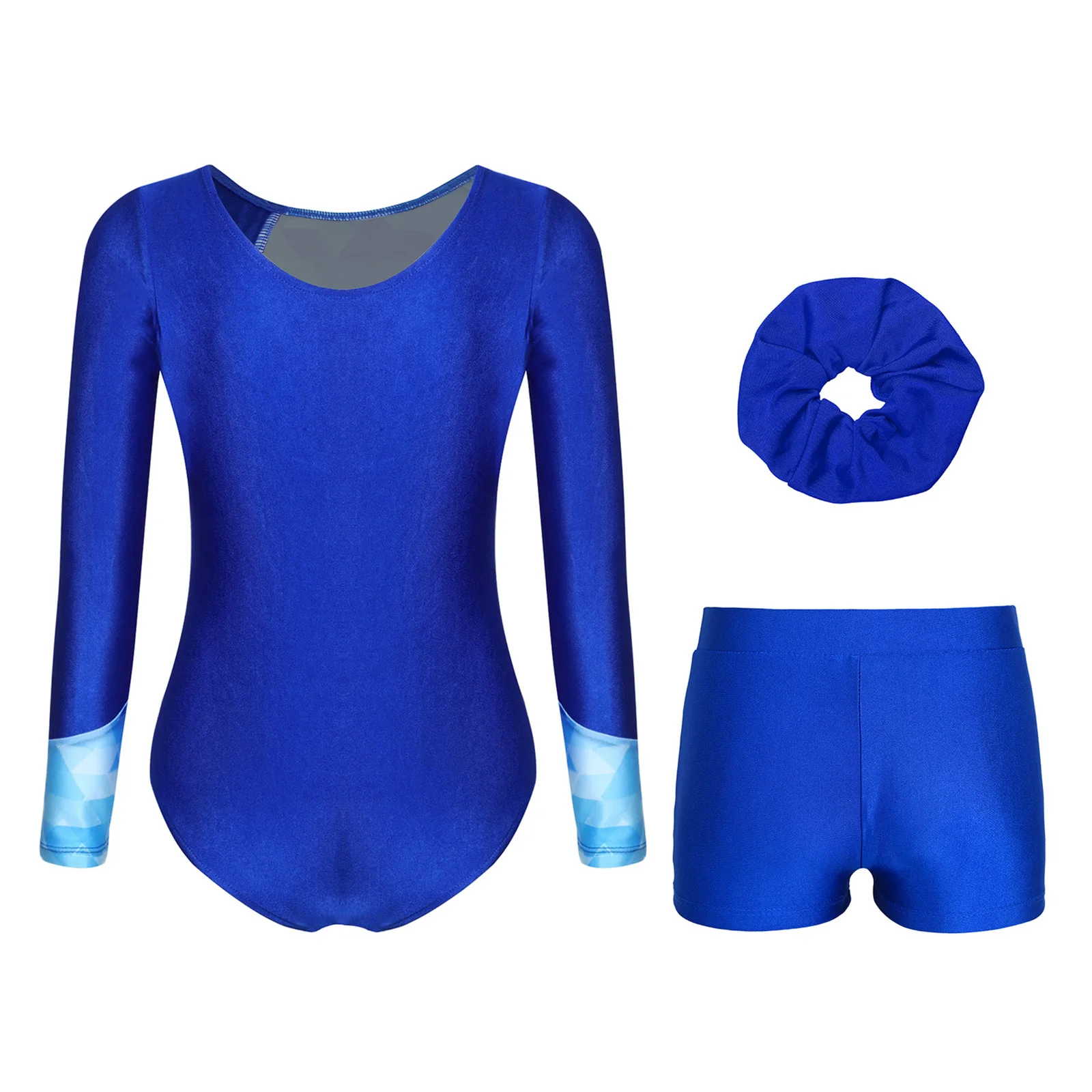 أطفال بنات الباليه الجمباز مجموعات الرياضة الرقص الزي طويلة الأكمام حجر الراين ديكور يوتار مع السراويل الشعر التعادل المرحلة زي #3