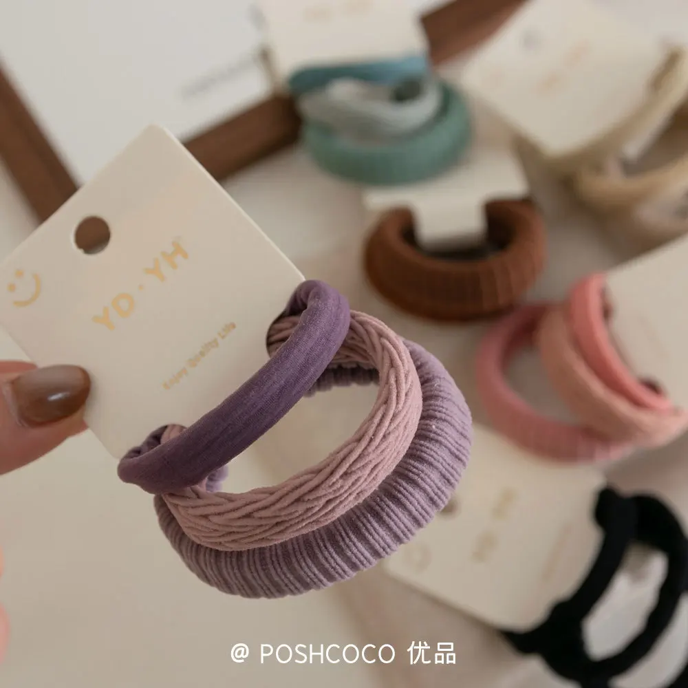 3 uds lazos para el cabello de verano banda de Terry refrescante elástico grueso seguro para el cabello colores degradados bandas elásticas para el cabello esenciales para el día a día