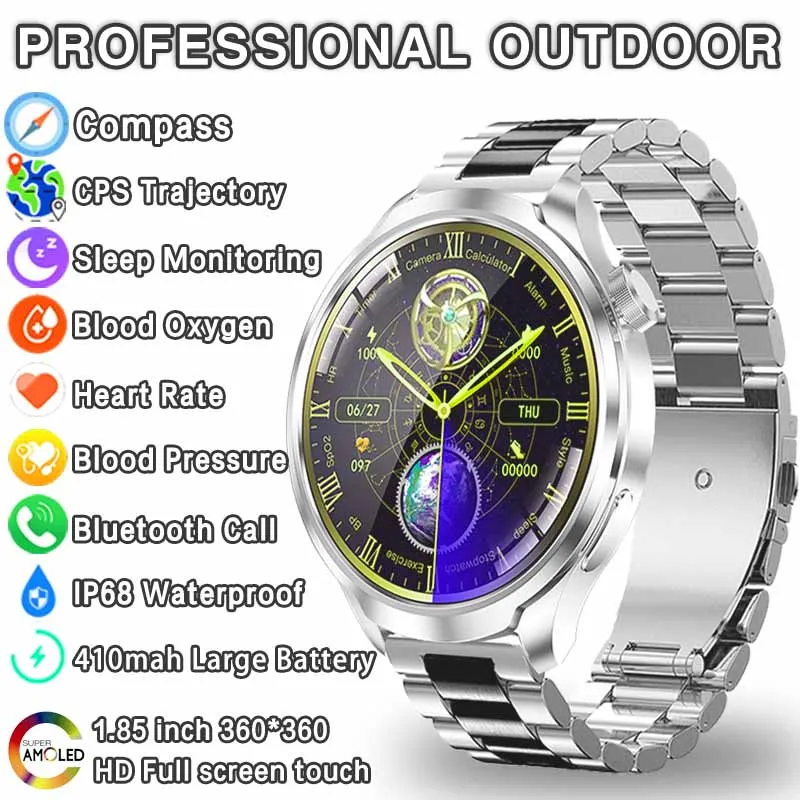 

2024 New Original for Huawei Xiaomi GPS Smart Watch Men Multi-Function Sport Fitness Tracker AMOLED HD Screen BT Call smartwatch