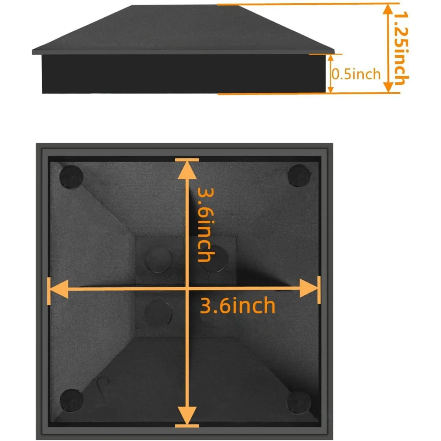 3.5 Inches X 3.5 Inches  PP Plastic Waterproof And UV Resistant Wooden Fence Cap Retaining Post 6pcs/set