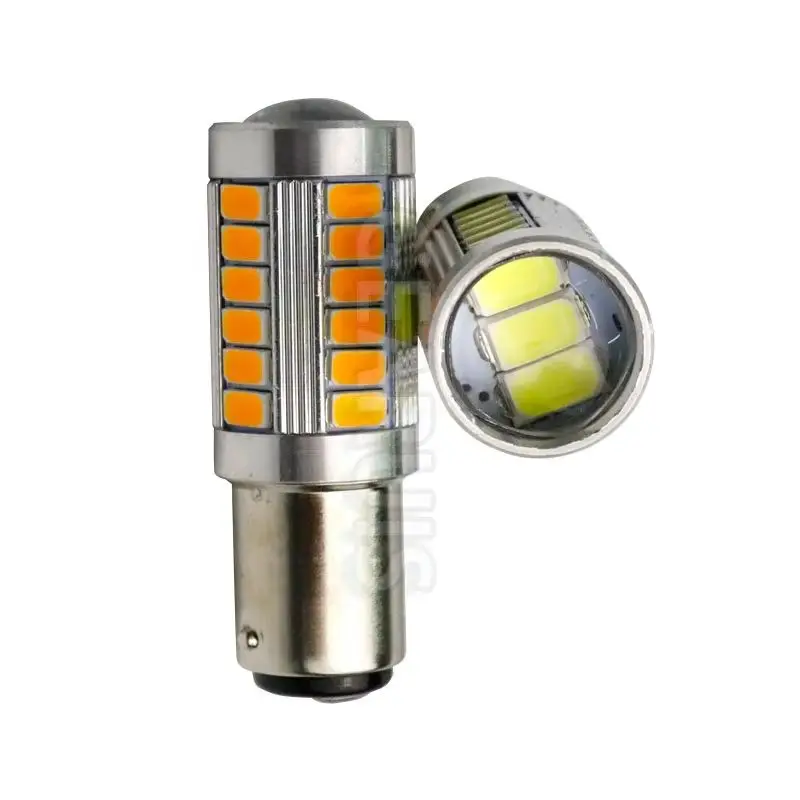 2pcs High Power 1157 BAY15D P21/5W 33 SMD 5630 LED Rear Reverse Bulbs Tail Brake lights Parking Bulbs Super White Red Amber