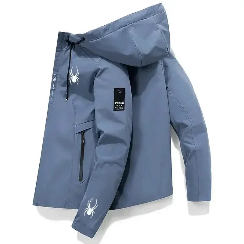 2026 Men's Windproof Sports Jacket Hooded Outdoor Training Coat High-Quality Athletic Windbreaker Casual Streetwear Running Top