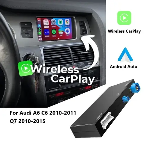 아우디 A6 Q7 2010-2015 MMI 3G 시스템용 무선 카플레이 모듈 안드로이드 오토 인터페이스 미러 링크 에어플레이 블루투스 후방 카메라