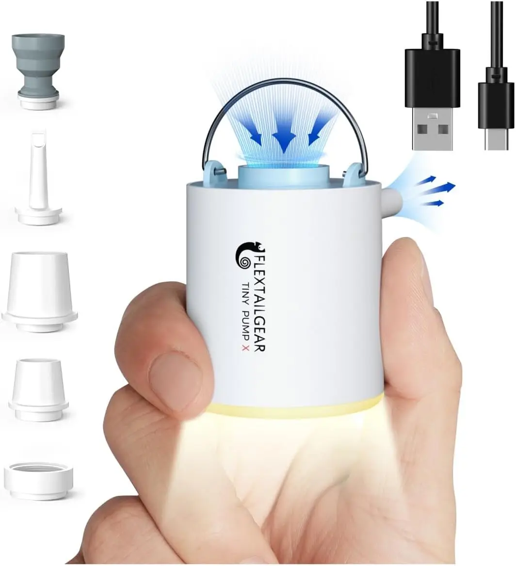 

Портативный воздушный насос Tiny Pump X + фонарь для кемпинга, ультраминиатюрный воздушный насос с аккумулятором 1300 мАч, USB