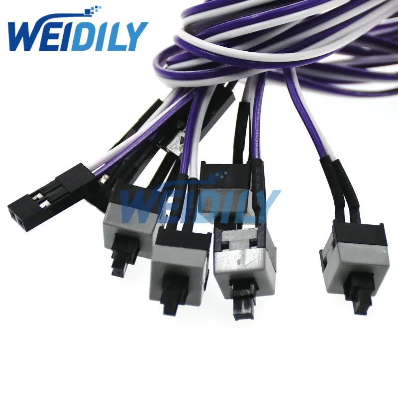 5PCS PC Power Momentary Push Button Switch Connector Cable Reset Line Length 50cm