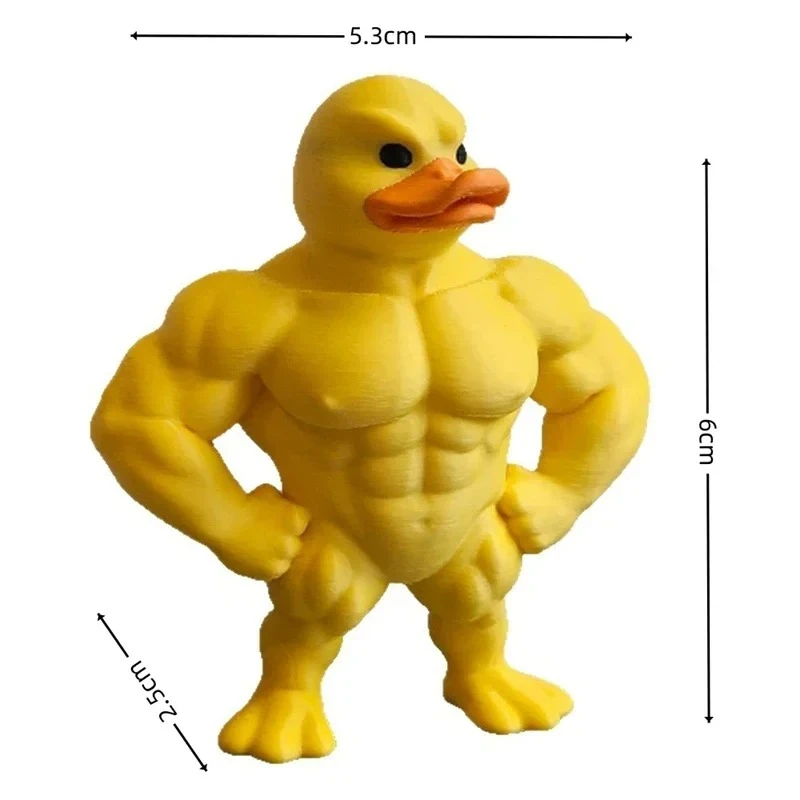 1pc Muscular Duck Statue Cute Bookshelf Ornament Versatile Indoor and Outdoor Decor Home Decor