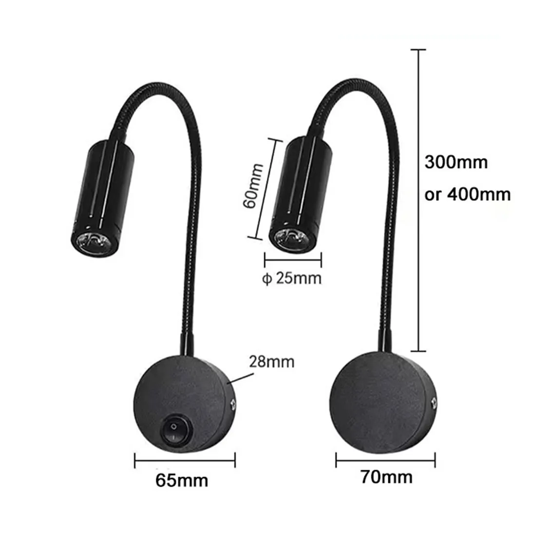 Lâmpada de parede moderna LED de alumínio, mangueiras 1W, 3W, flexível, casa, hotel, leitura de cabeceira, livro moderno luzes, L30 cm, L40 cm