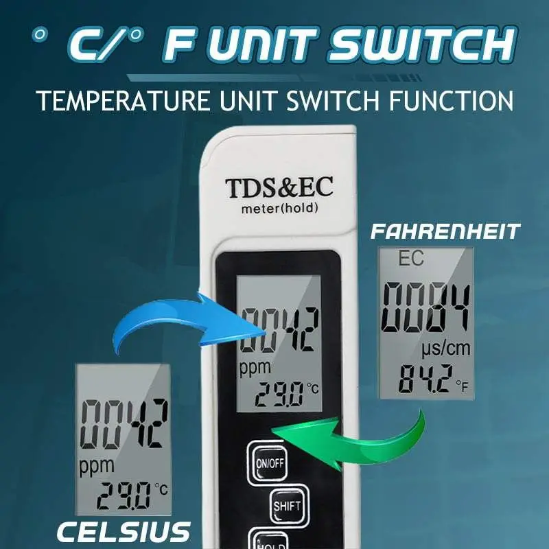 Water Quality Detector 3 In 1 Conductivity Test Pen Large Screen Digital Water Quality Tester TDS EC Meter Water Quality Meter