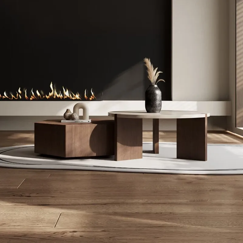 

Italian minimalist round hexagon creative designer smoked wood