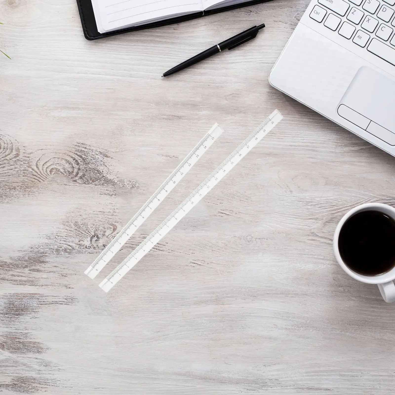 2 Pcs Transparent Triangular Ruler Office Measuring Supply Supplies Stationery Architectural Scale Millimeter