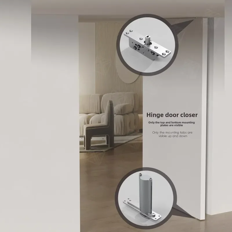Revolving Door Closer Stainless Steel Invisible 360 Degree Revolving Hidden Hinge Center Shaft for Heavy Duty 350-500kg Doors