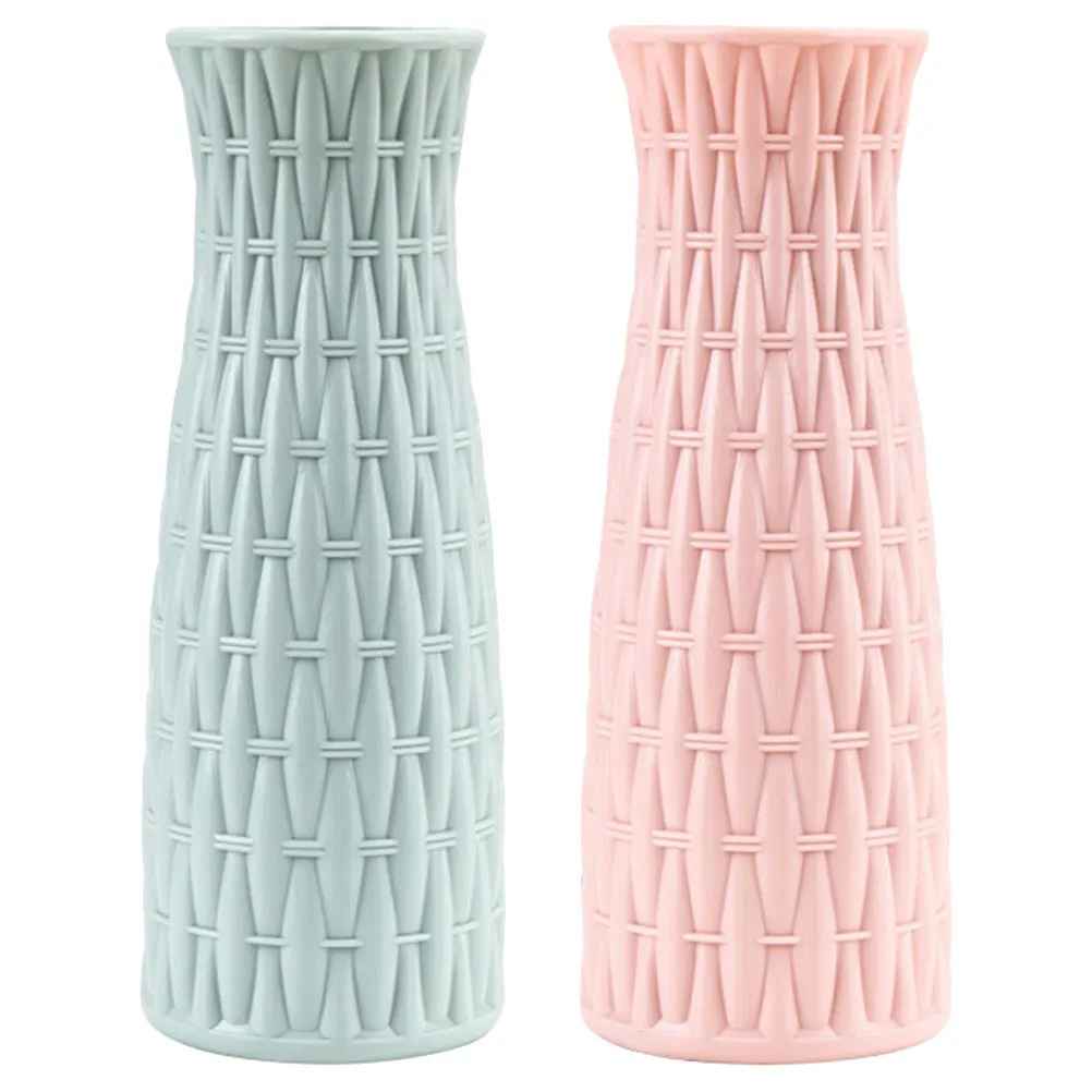 

Imitation Rattan Vase Plastic Woven Flower Holder Decorative Simple Cool Pots Indoor Vases Tall Fake Rattan Suitable Office