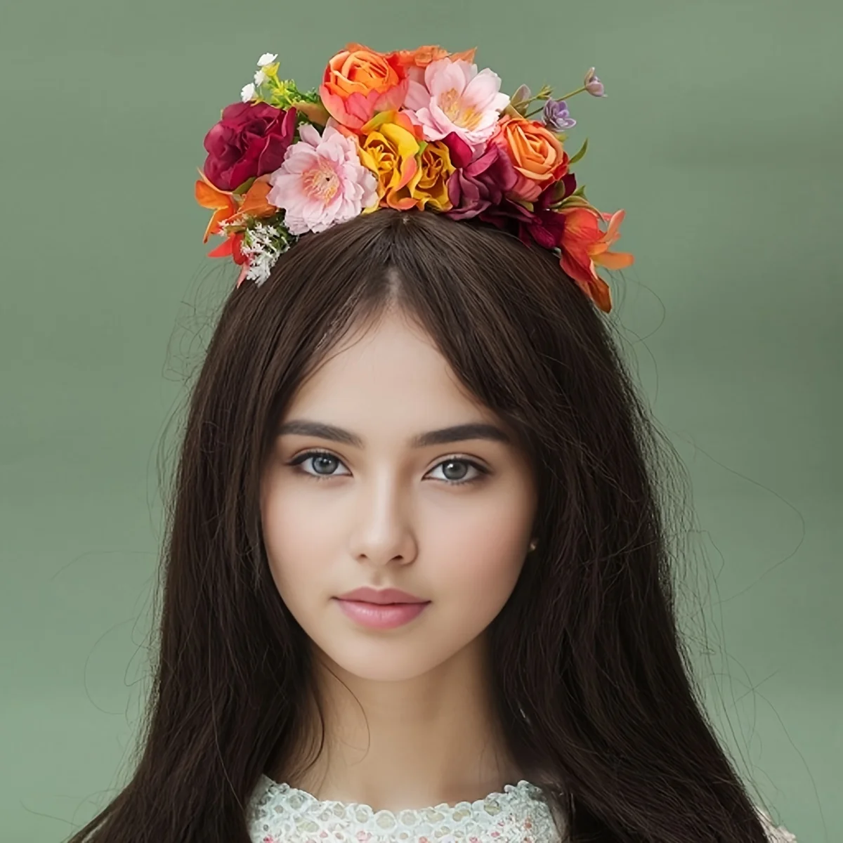 Piękna kwiatowa do włosów korona kobiety Grils bal festiwal ślubny opaska Princess Hairband akcesoria do włosów wiosna bohema wieniec