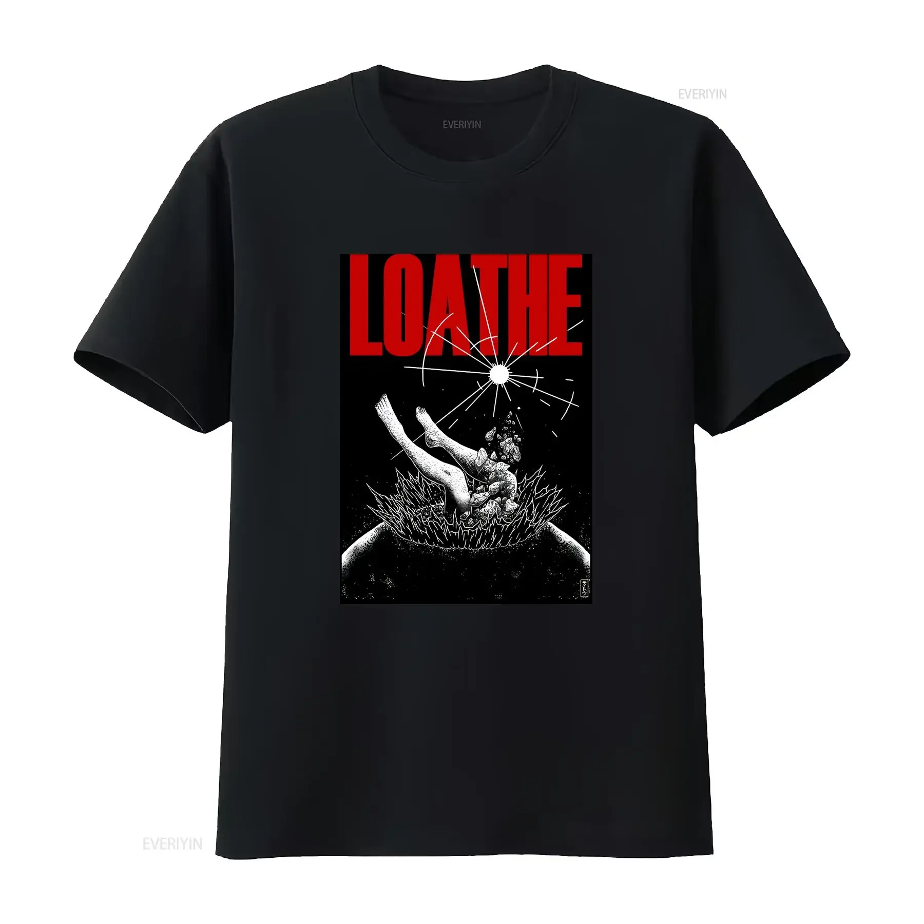 Loathes Band T Shirt for Fan OM488 vintage Washed Top For Everyday Wear Stylish homme Casual Stretched fashion designer clothes