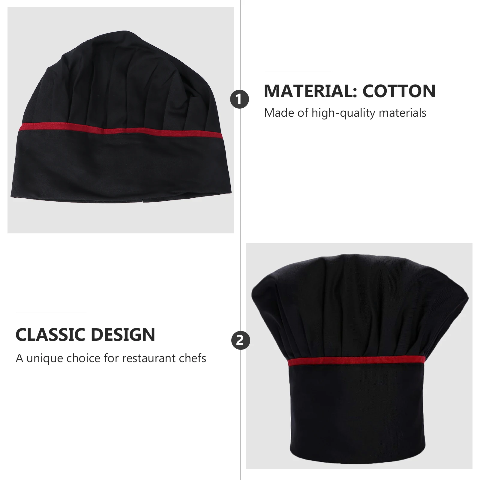 

1pc Classic Chef Hat For Restaurant Kitchen Cotton Cooking Durable Comfortable Elastic Lightweight Men Women Work Hat Waitress