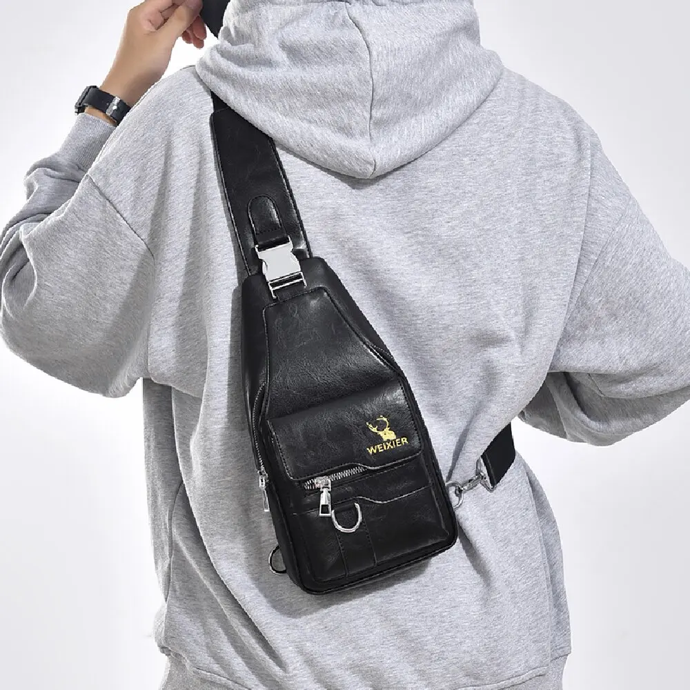 Men Cross Body Bag Sling Backpack Fashion Retro Travel Male Side Messenger Shoulder Chest Bag