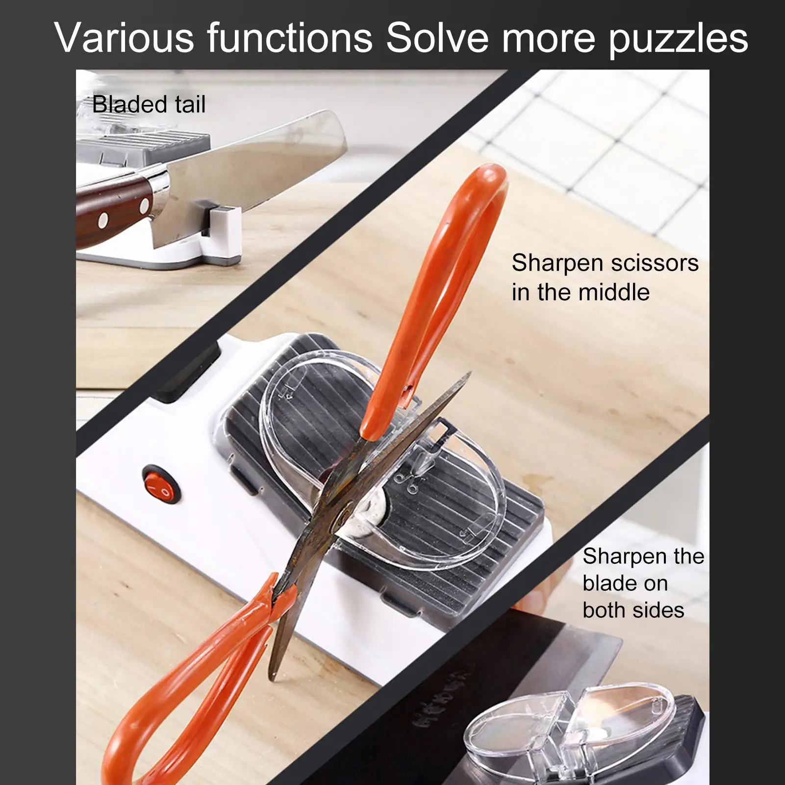 Kitchen Electric Knife Sharpener Electric Multifunctional Automatic Knife Sharpener Polishing Kitchen Tools for Quick Sharpening