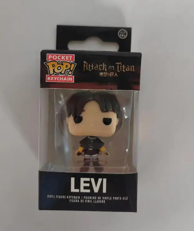 Llaveros FUNKO POP de Ataque a los Titanes, Figura de Acción Coleccionable de Levi, Juguete para Niños, Regalo de Carnaval