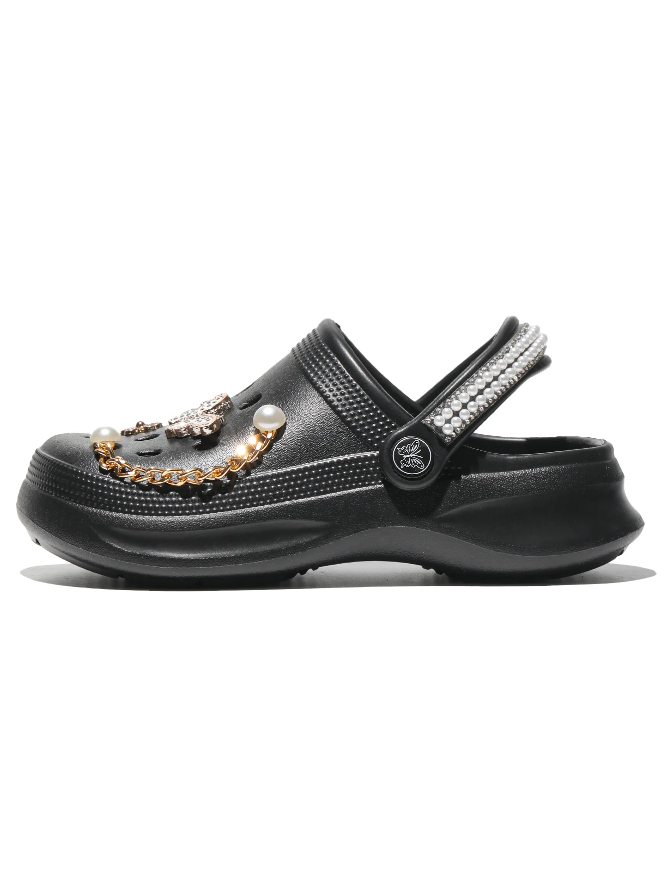 Kinder Slip-On Clogs und Pantoletten - Atmungsaktive, Wasserdichte EVA-Gartenschuhe mit Dekorativer Kette für Strand und Alltag 168 – Detail 9