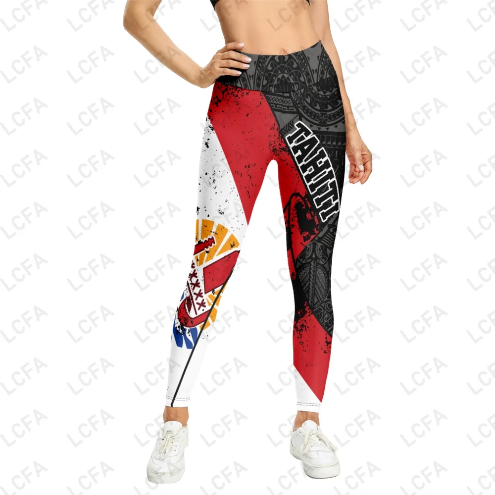 Tahiti Country Tribal Flag Style Fashion Women Leggings 3D Printed Rainbow Paint Leggings Sexy Elastic Female Skinny Leggings