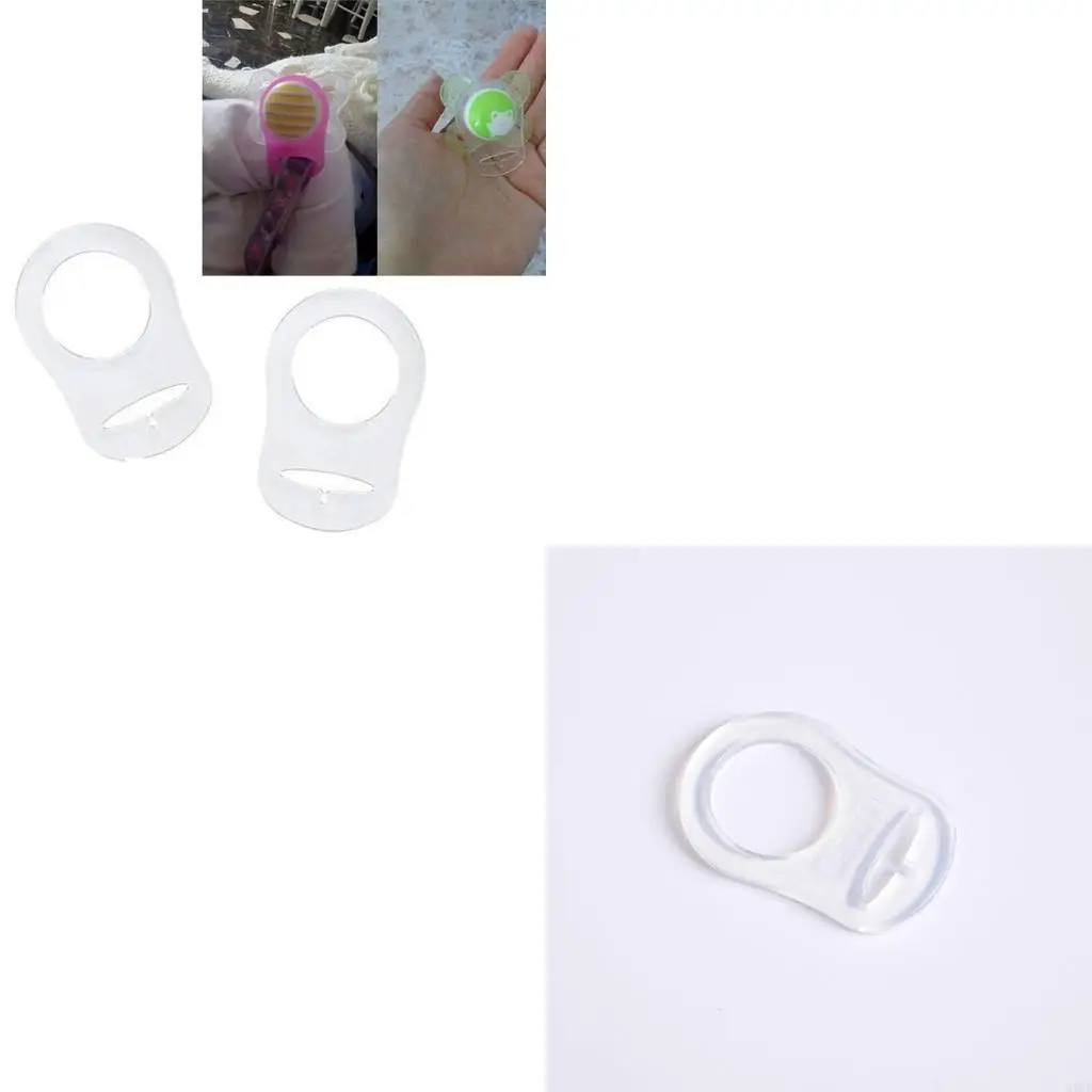 

Silicone Baby Pacifier Clips Holders Baby Nipple Rings Transparent