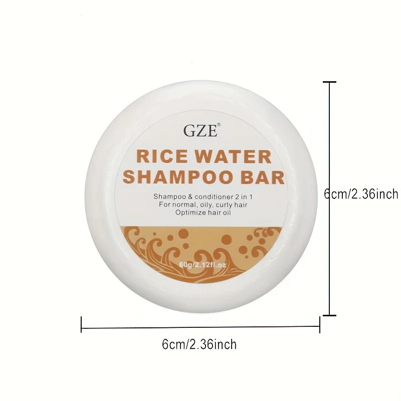 GZE Rice Water Shampoo Bar Soap and Rice Raw Pulp Solid Conditioner For Hair Strengthening, Helps Dry Hair Moisturizing