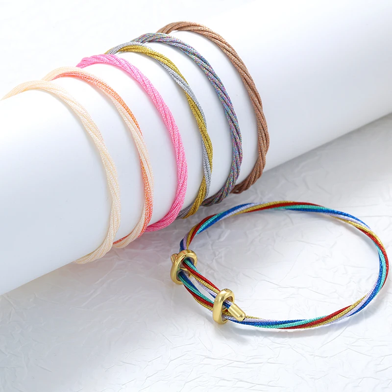 Coloured Braided Cord Bracelet Fine Sparkle Hardware Jewelry Extendable and Adjustable Unisex Couples' Accessory Bracelet:VL720