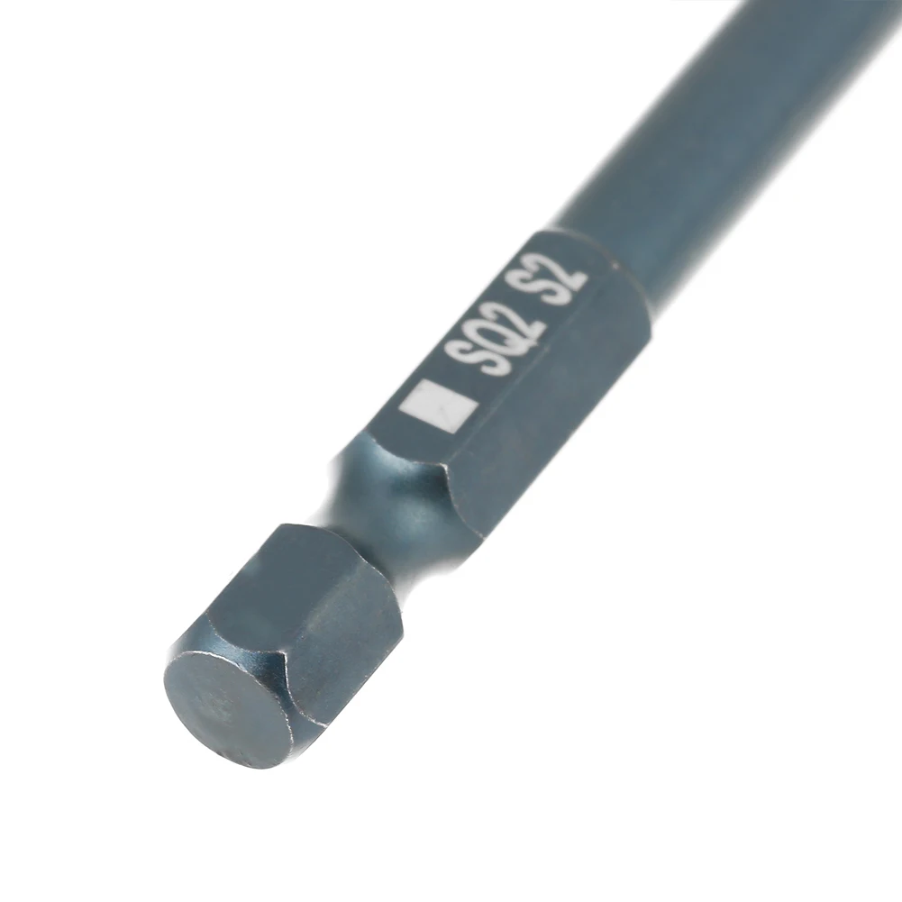 10pcs 6.3mm 1/4inch Hex Shank 65mm S2 Alloy Steel  Square Head Screwdriver Bits Set