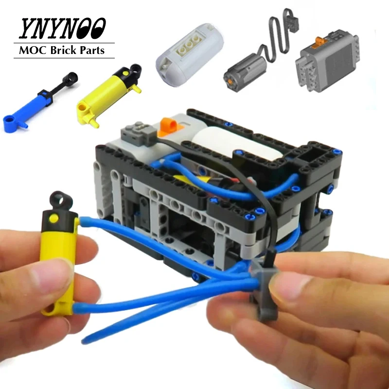 MOC Pneumatics Automatic Compact Motorized Compressor Pressure Switch with Auto-valve Bricks Model DIY Building Blocks Toys Gift