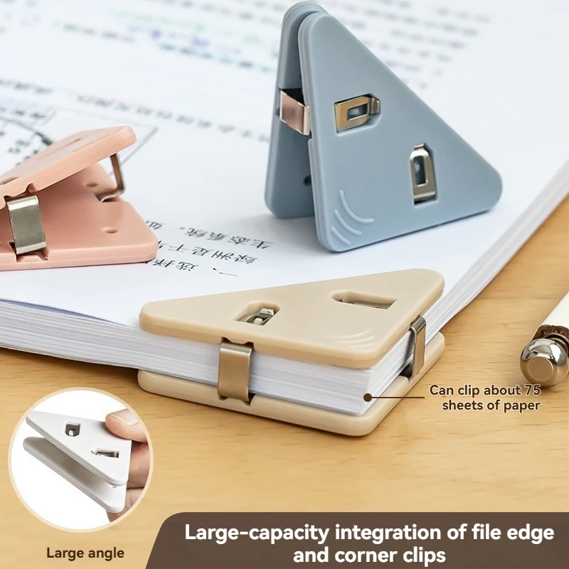 6PCS Triangle Clip Stationery Office Clip Storage Data Right Angle Edge PP Clip Book Clip Bill Clip Wholesale