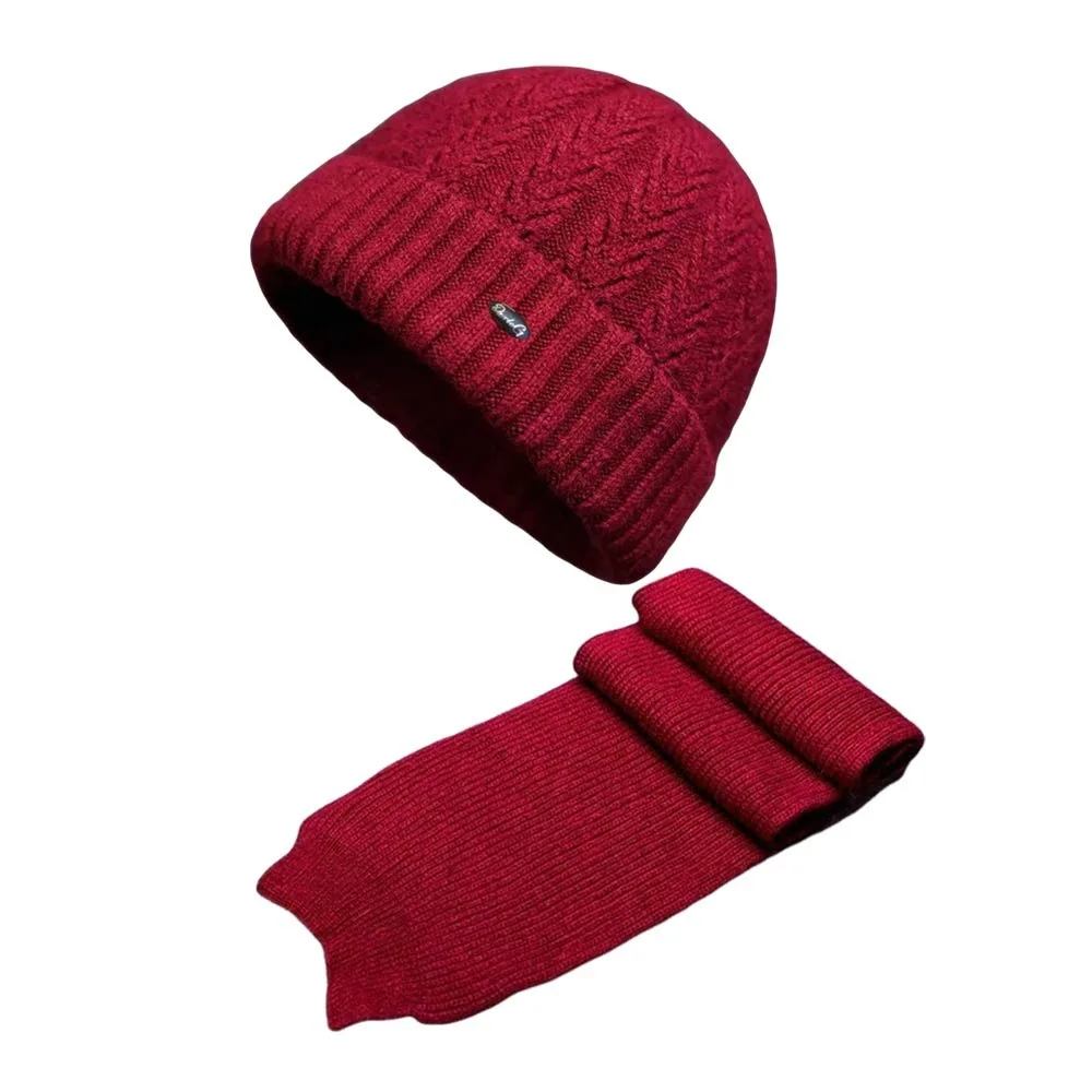 عادية يندبروف منتصف العمر الأم قبعة سميكة الشتاء الدافئة قبعة صغيرة وشاح الرقبة أدفأ محبوك قبعة وشاح للنساء