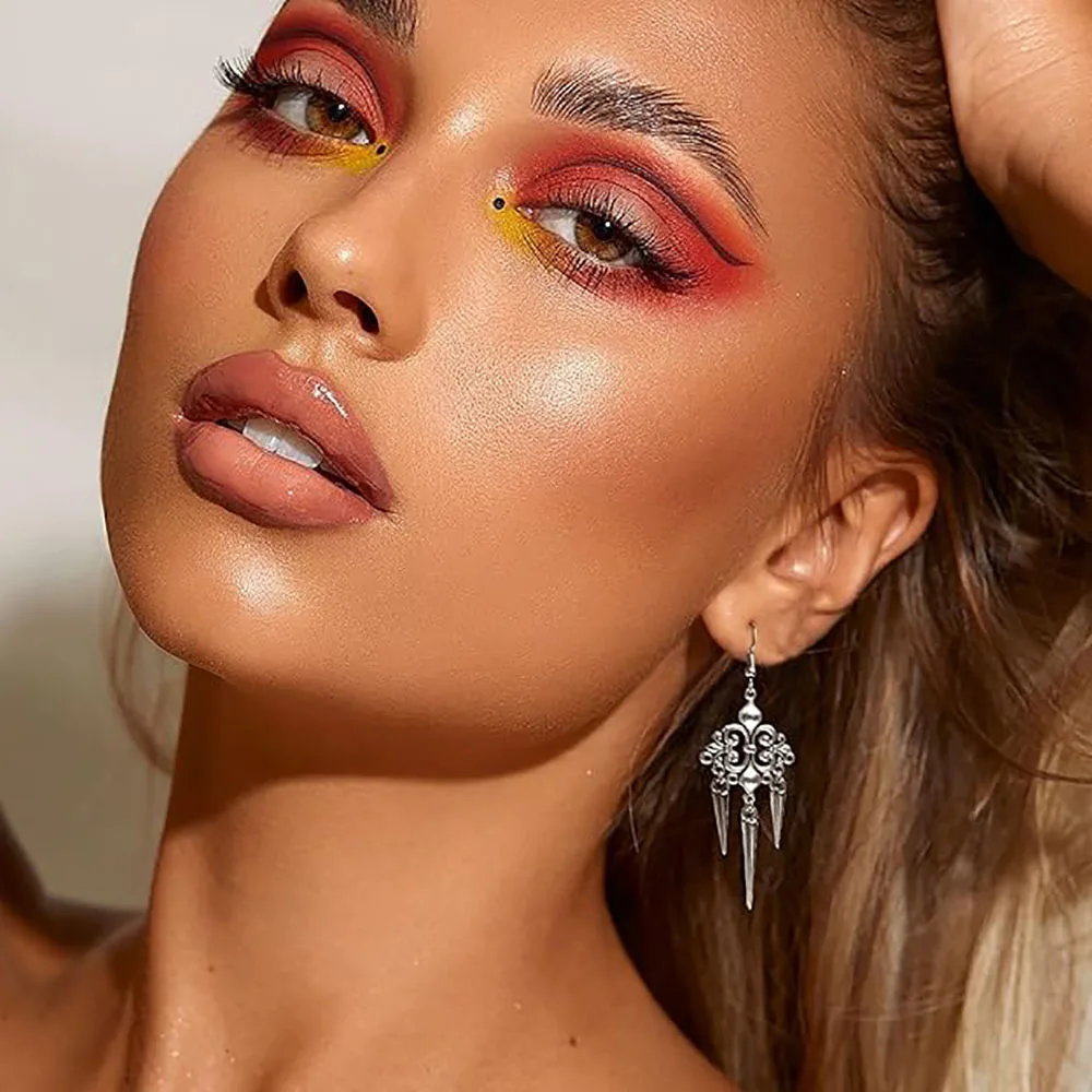 أقراط متدلية متدلية للنساء أقراط على شكل خطاف للنساء أقراط متدلية مضادة للحساسية ، مجوهرات على الطراز القوطي الشرير Y2k القوطي #5