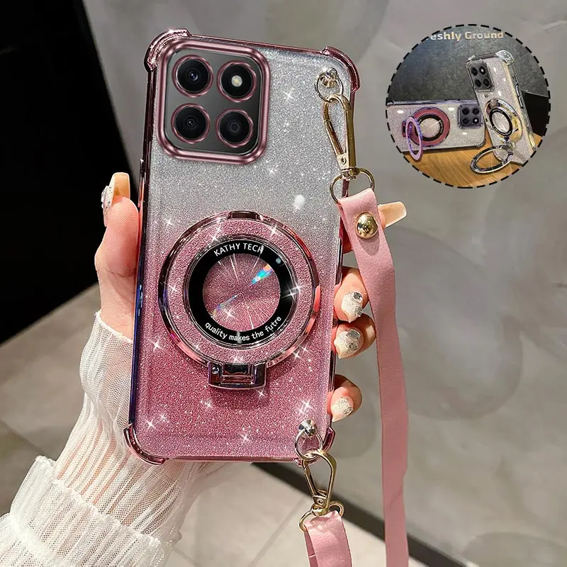 

X8B чехол для телефона с круглым кронштейном и ремешком для Honor X7A X6B X7 X8A X8B X8C X8 X6C X9A X9B X5B X6A Cover